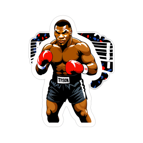 De Onverslaanbare Mike Tyson: Knockout in de Ring - Een Sticker die je niet Wilt Missen!