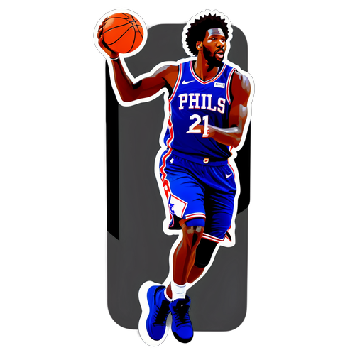 Unleash Your Love for Basketball: The Must-Have Minimalist Joel Embiid Sticker!