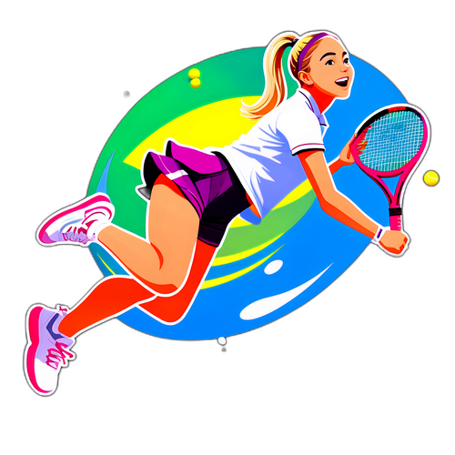 Sticker van Amanda Anisimova met tennisracket