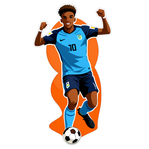Jongere sticker van Gavi, de opkomende voetb Ster