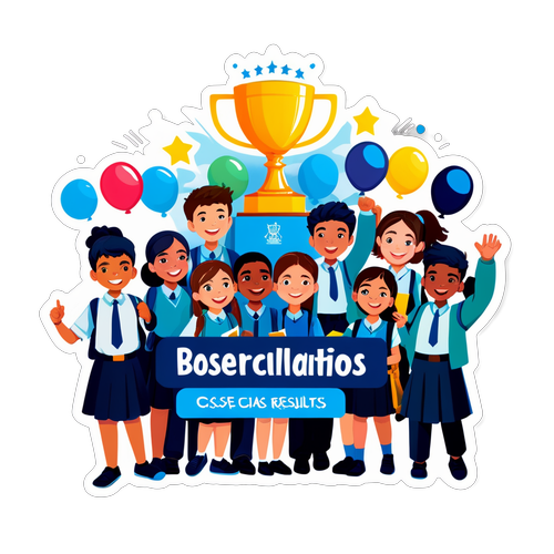 Stiker Perayaan Hasil Kelas 10 CBSE