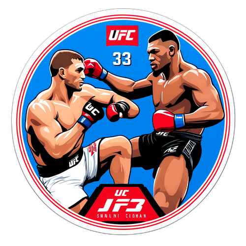 Наліпка UFC 323 з зображеннями відомих бійців