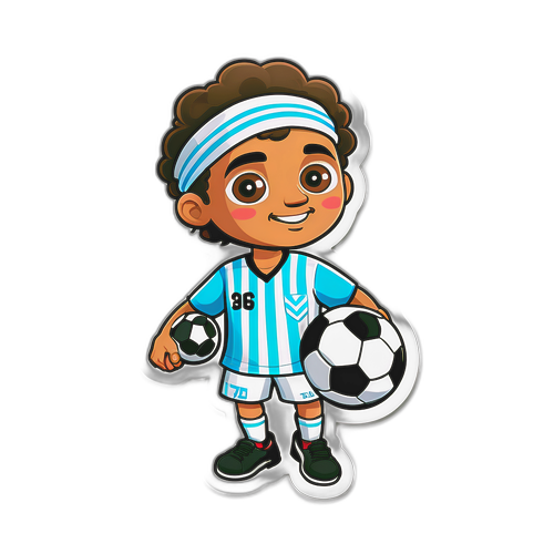 Παιχνιδιάρικο αυτοκόλλητο του Χατζηγιαννή με ποδοσφαιρική μπάλα