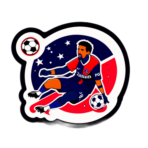 מדבקת כדורגל מהנה עם שער ודמות שוער