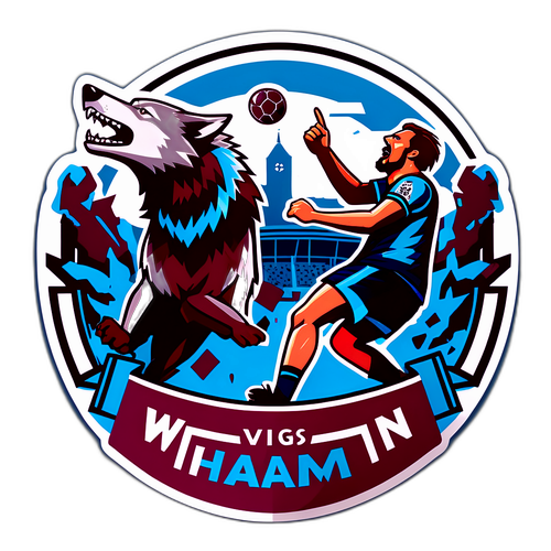 Stylizované zobrazení vlků vs. West Ham