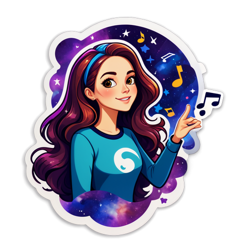 Sticker Artistica di Annalisa con Sfondo Galattico
