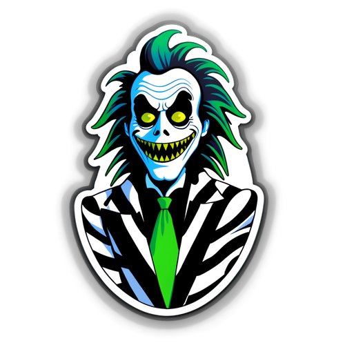 Beetlejuice-teemainen tarra