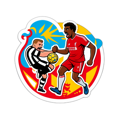 Sticker Kartun Perseteruan Newcastle dan Liverpool
