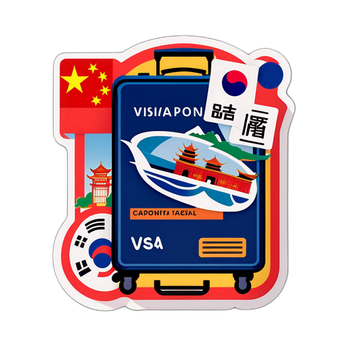 中国免签政策旅行贴纸