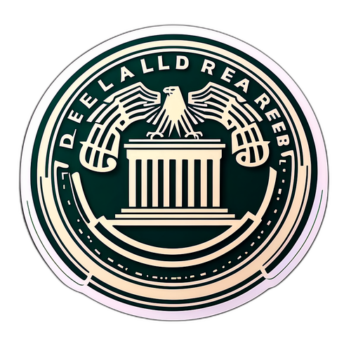 Abstraktní nálepka představující Federální rezervu