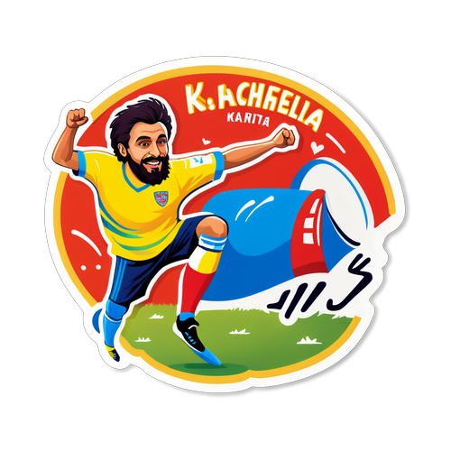 Sticker Colorat cu Khvicha Kvaratskhelia