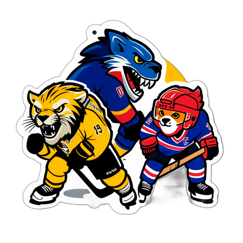 Predators vs Rangers Hockey Sticker