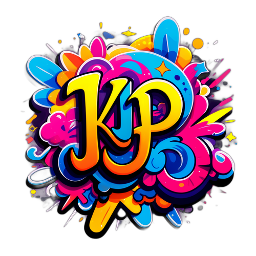 Stiker Inisial 'KJP' dalam Gaya Grafiti