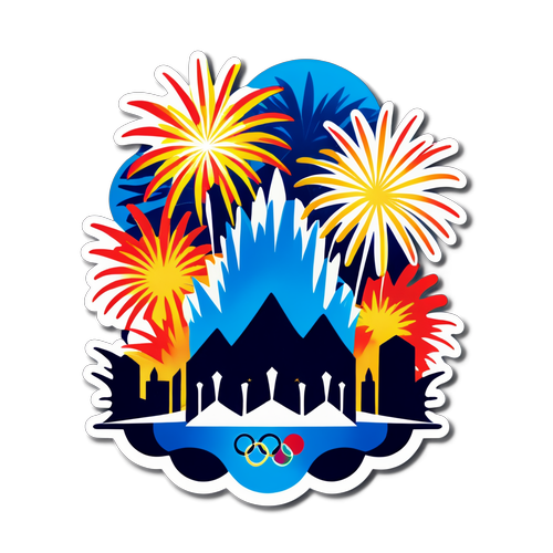 Schitterende Opening: Ervaar de Magie van de Olympische Spelen met deze Adembenemende Vuurwerk Sticker!