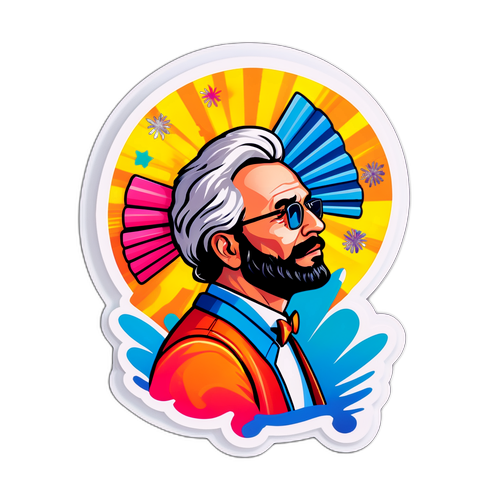 Autocolant colorat cu Gică Craioveanu și clubul său de fani