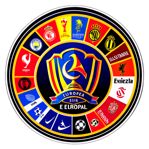 Nowoczesna naklejka promująca Ligę Europy