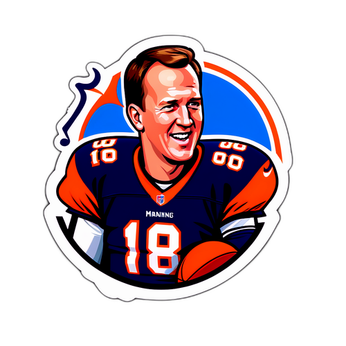 Autocollant humoristique de Peyton Manning coachant des enfants au football