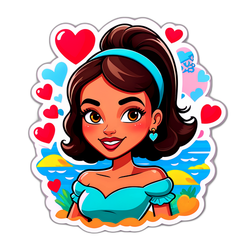 Illustrazione giocosa di Denise da 'Temptation Island'