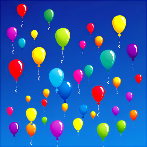 Colorful Balloons Floating in the Sky