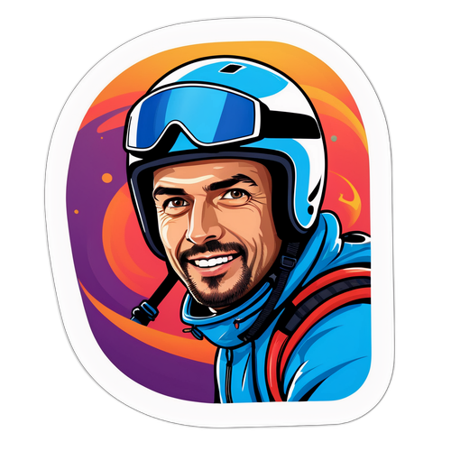 Stylový nálepka s portrétem Martiny Stránského