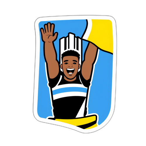 Sticker van een fan met een Sporting Hasselt-sjaal