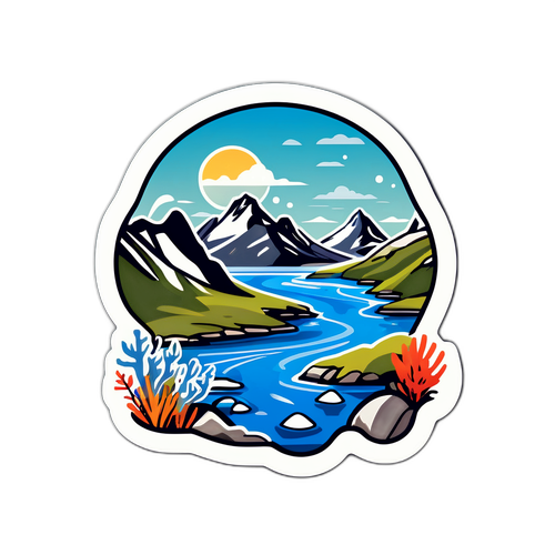格林蘭自然風光貼紙