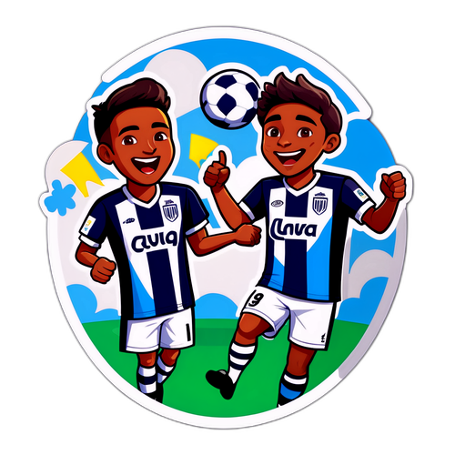 Sticker de Lanús-Talleres con Jugadores de Fútbol