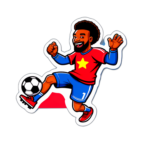 Смішний наклейка з футбольним гравцем