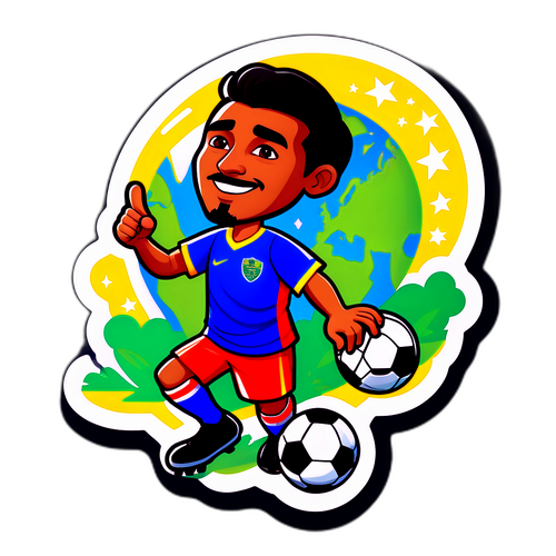 Adesivo di Carlos Raposo con un Globo e Calciatori