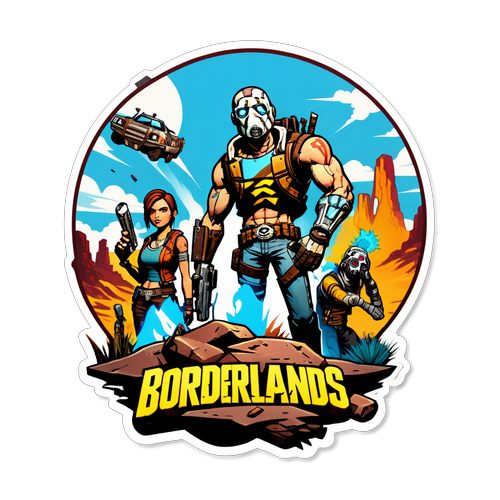 Sticker Nostalgia Borderlands: Kenangan epik Dalam Gaya Komik!