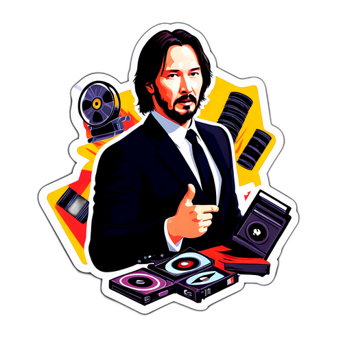 Adesivo di Keanu Reeves in Pose Iconica