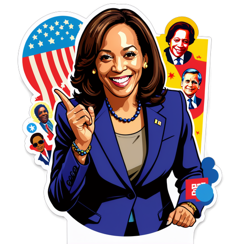 Kamala Harris im Pop-Art-Stil: Ein faszinierendes Graffiti mit politischen Symbolen!