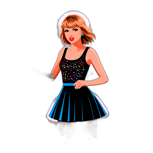 Wesołe naklejki z Taylor Swift na scenie