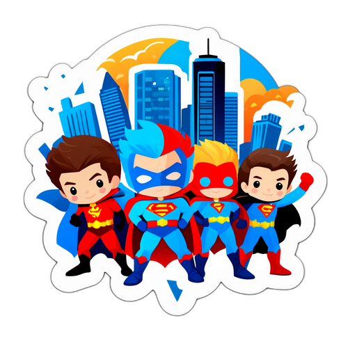 Adesivo dei Supereroi: Il Team dei Ragazzi