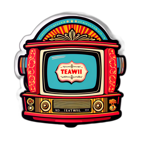 Nostalgiczny sticker Teat Telewizji Ruda