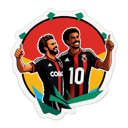 Sticker celebrando el encuentro entre Central Córdoba y Flamengo