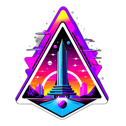 Vision futuriste de la Tour Triangle avec éléments sci-fi