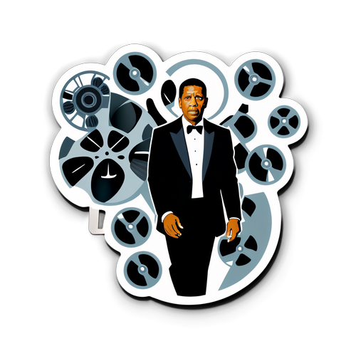 Kinowy naklejka z Denzel Washingtonem