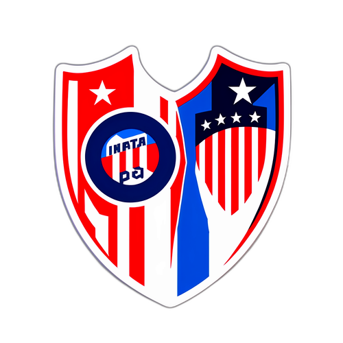 Split sticker med Atlético Madrid og Inter logoer