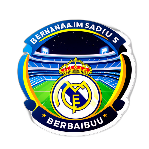 Stiker ng Estadyum Bernabéu ng Real Madrid sa Isang Vibrant na Gabi ng Laban