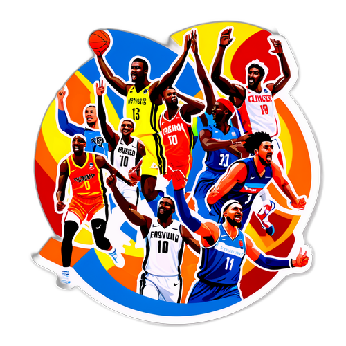 Ζωντανό κολλάζ επαγγελματιών αθλητών που γιορτάζουν τη νίκη