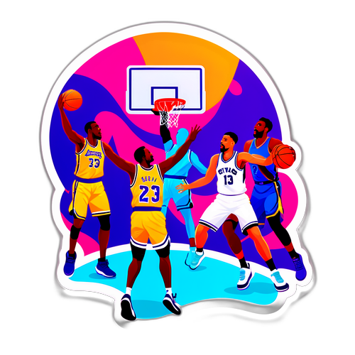 Masiglang Eksena sa Basketball Court