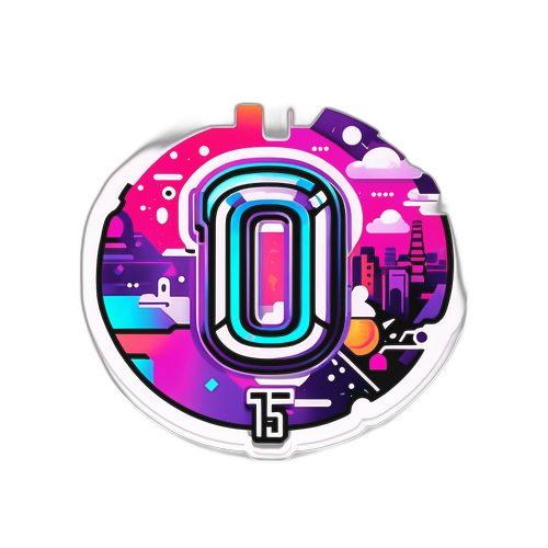 Футуристичний наклейка з номером OnePlus 15
