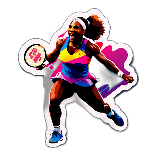 Vibrant Silhouette Sticker af Serena Williams