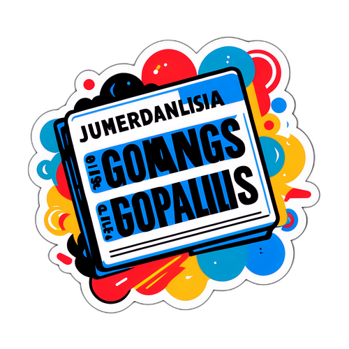 A adesivo do G1 Paraná com a manchete do dia e símbolos de jornalismo