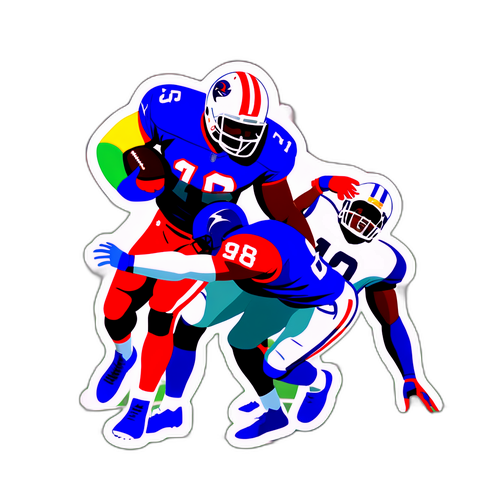 Voimakas NFL-pelaaja taklaamassa kentällä