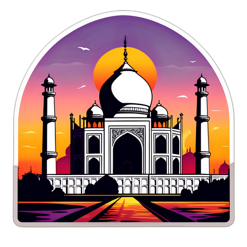 Vakkert kunstnerisk bilde av Taj Mahal