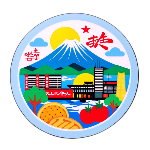 博多の食文化と名所を融合したデザイン
