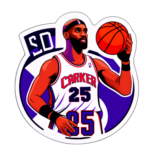 Retro Vince Carter Basketball Sticker