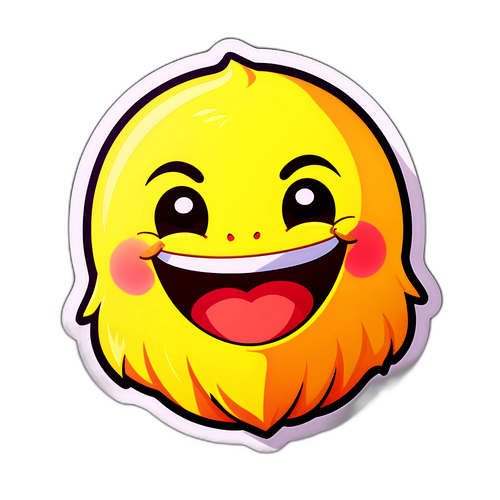 Schattige cartoon versie van Estevao met een glimlach